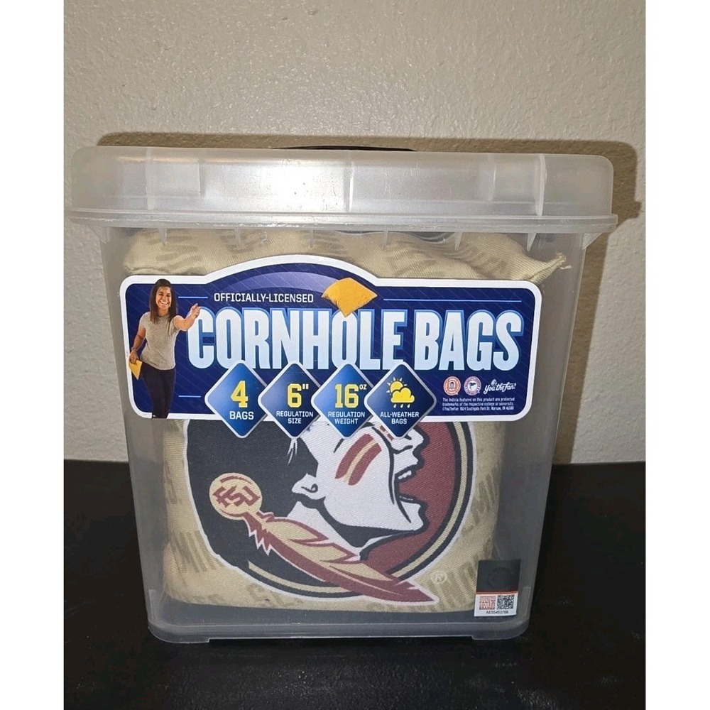 YouTheFan NCAA FSU Florida State Seminoles Cornhole Bags 4PK Regulation New
